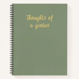 Cuaderno Pensamientos Divertidos de un Genio Verde Menta Or