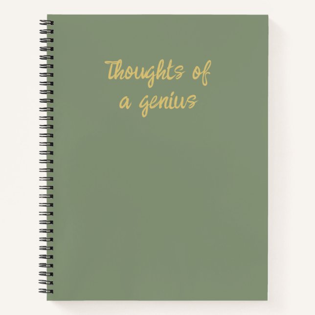 Cuaderno Pensamientos Divertidos de un Genio Verde Menta Or (Anverso)