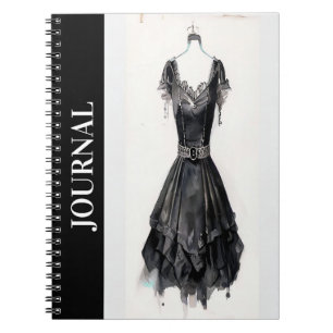 Cuaderno Pensamientos elegantes: Diario LBD, pequeño vestid