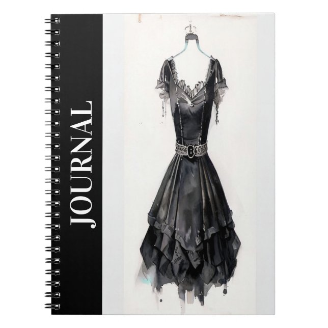 Cuaderno Pensamientos elegantes: Diario LBD, pequeño vestid (Frente)