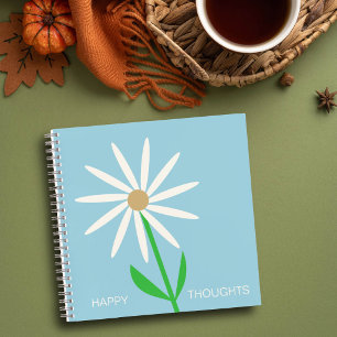 Cuaderno Pensamientos Felices Azul-Verde con Margarita
