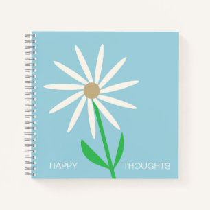 Cuaderno Pensamientos Felices Azul-Verde con Margarita