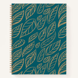 Cuaderno Pensamientos frondosos – espiral botánica dorada