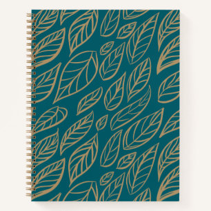 Cuaderno Pensamientos frondosos – espiral botánica dorada 