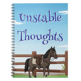 Cuaderno Pensamientos inestables, caballo y pastizal