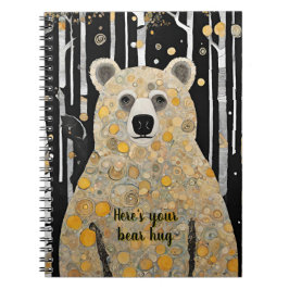 Cuaderno Pensando en ti, abrazo de oso lindo
