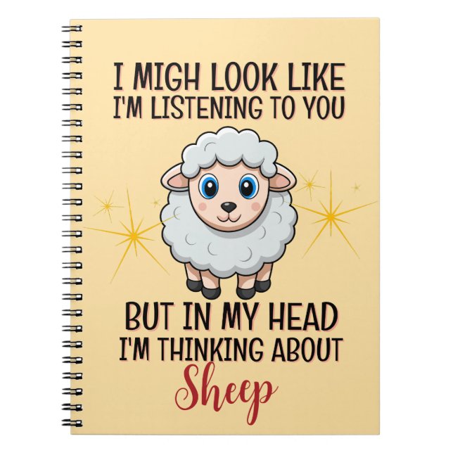 Cuaderno Pensar en las ovejas - Divertido (Frente)