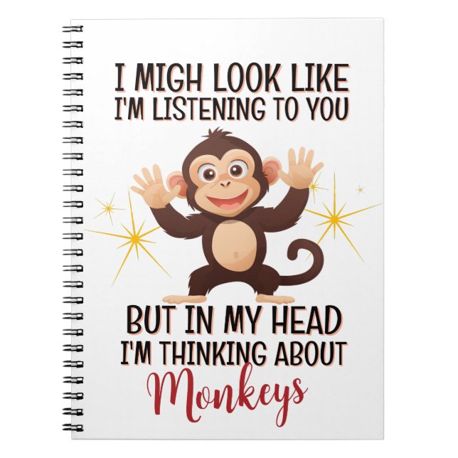 Cuaderno Pensar en los monos - Divertido (Frente)