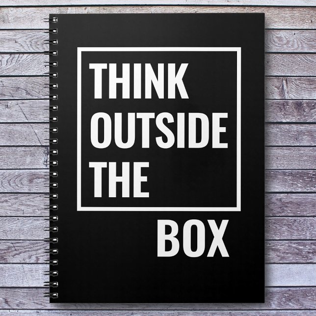 Cuaderno Pensar fuera de la caja de la cita motivacional (Subido por el creador)