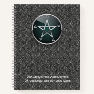 Cuaderno Pentáculo Elemental 8.5 x 11 personalizab
