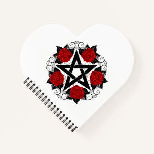 Cuaderno Pentagram con rosas rojas