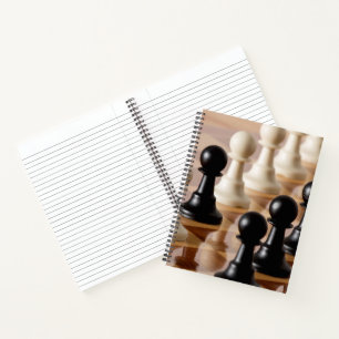 Cuaderno Peones en tablero de ajedrez