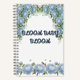 Cuaderno Peonía Floral de Lujo Azul Claro 
