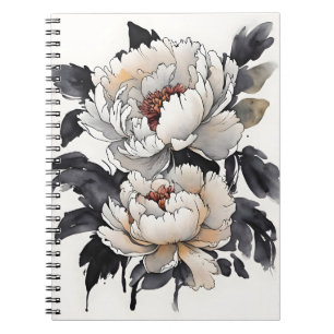 Cuaderno Peonía - Flores de acuarela
