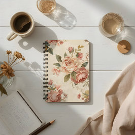 Cuaderno Peonía Romántica y Rosas de Jardín Antiguo