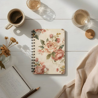 Cuaderno Peonía Romántica y Rosas de Jardín Antiguo