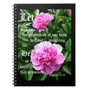 Cuaderno Peonías por Pearl con Hebreos 10:23