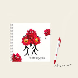 Cuaderno peonías rojas