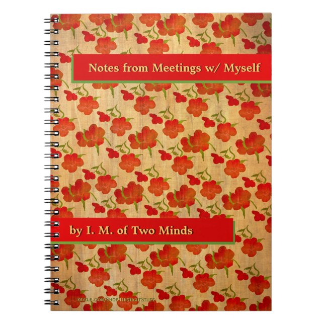 Cuaderno Peonías rojas de tango sobre seda de oro (personal (Frente)