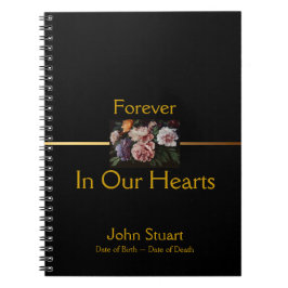 Cuaderno Peonies 2 Memorial Funeral Guest Book SpNB