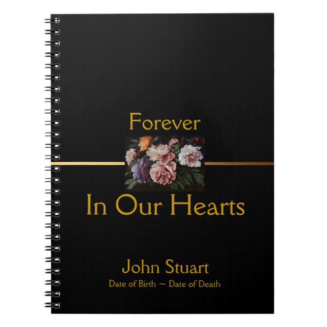 Cuaderno Peonies 2 Memorial Funeral Guest Book SpNB (Frente)