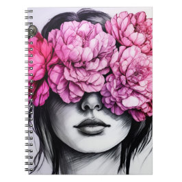 Cuaderno Peonies rosados | Diario de bloc de notas