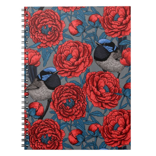 Cuaderno Peonies y wrens (Frente)