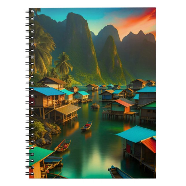 Cuaderno Pequeña aldea indonesia de pesca (Frente)