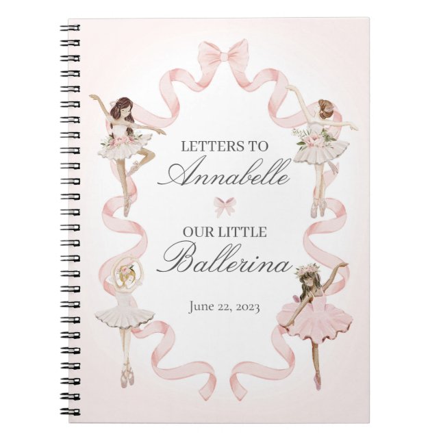 Cuaderno Pequeña Ballerina le envía cartas a mi hija bebé (Frente)