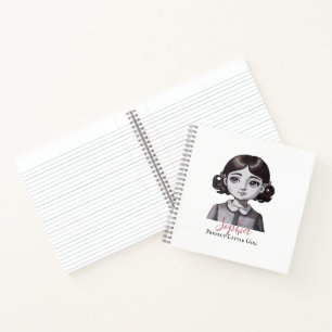 Cuaderno Pequeña chica perfecta del siglo pasado acuarela