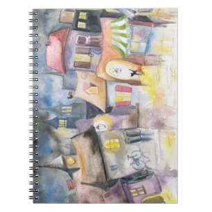 Cuaderno Pequeña ciudad en la noche