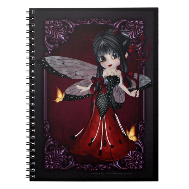 Cuaderno Pequeña Cookie Devil Chica Diseño 1 Portátil (Frente)