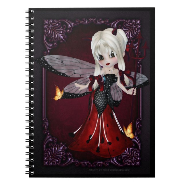 Cuaderno Pequeña Cookie Devil Chica Diseño 2 para Portátil (Frente)