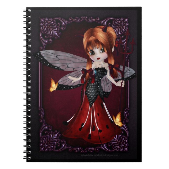 Cuaderno Pequeña Cookie Devil Chica Diseño 3 Portátil (Frente)