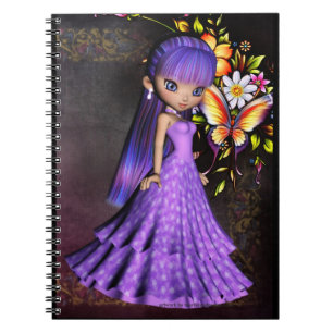 Cuaderno Pequeña Cookie Vestido Chica Diseño 2 Portátil