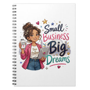 Cuaderno Pequeña Empresa Grandes Sueños Chica Emprendedora