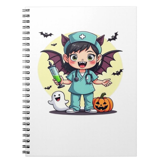 Cuaderno Pequeña enfermera de brujas, Halloween Premium T-S (Frente)
