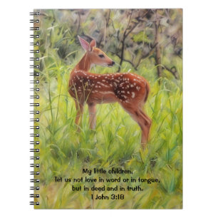 Cuaderno Pequeña naturaleza de ciervo Arte Biblia Verse Rev