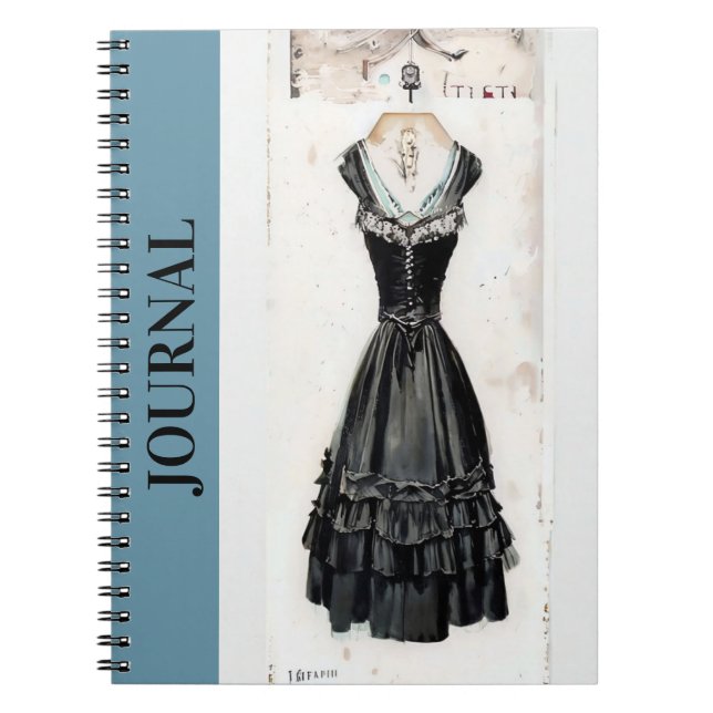 Cuaderno Pequeña revista de vestimenta negra de moda LBD Ar (Frente)
