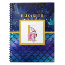 Pequeña Sirena Escala Monograma Chicas Rosa Azul