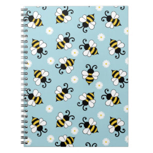 Cuaderno Pequeñas abejas y flores de margarita