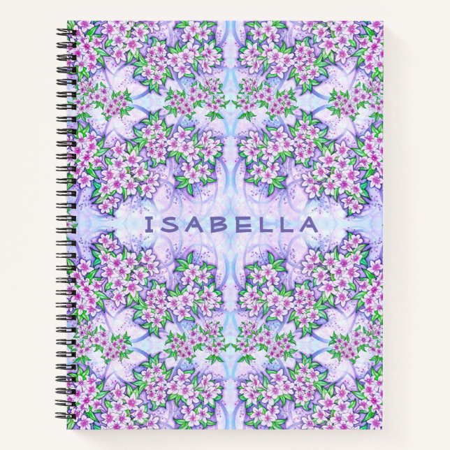 Cuaderno Pequeñas flores de bonito portátil espiral persona (Anverso)