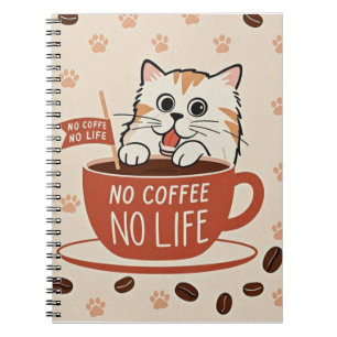 Cuaderno Pequeñas huellas de pata de gato y Poster de grano