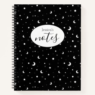 Cuaderno Pequeñas lunas y estrellas nombre personalizado ne