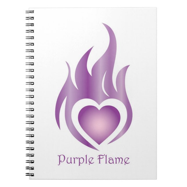 Cuaderno Pequeño bloc de notas con llama púrpura (Frente)
