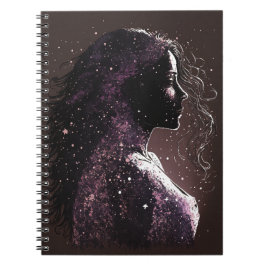 Cuaderno Pequeño bloc de notas morado y marrón de la mujer 