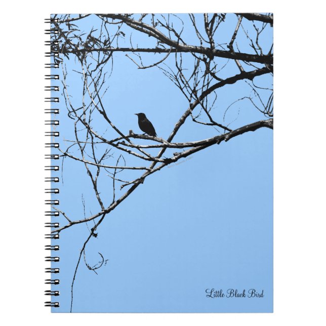 Cuaderno Pequeño bloc de notas para pájaro negro (Frente)