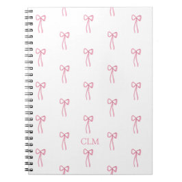 Cuaderno Pequeño Bow Rosa Monogramado