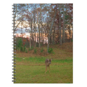 Cuaderno Pequeño ciervo y un atardecer rosado