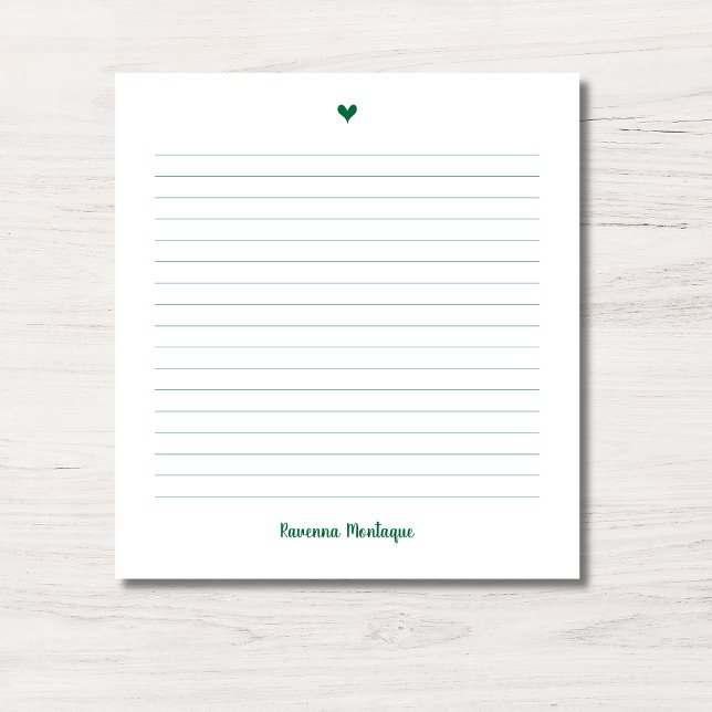 Cuaderno Pequeño Corazón Verde Botella Con Nombre  (Subido por el creador)